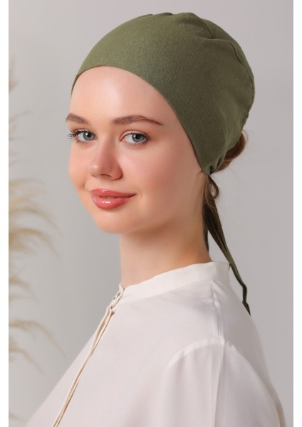 Tesettür Dikişsiz Bone Haki fiyatları