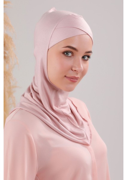 Tesettür Hijab Çapraz Deniz Havuz Spor Boyunluklu Penye Bone Pudra fiyatları