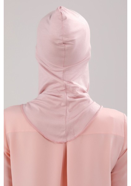 Tesettür Hijab Çapraz Deniz Havuz Spor Boyunluklu Penye Bone Pudra modelleri