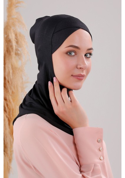Tesettür Hijab Çapraz Deniz Havuz Spor Boyunluklu Penye Bone Siyah fiyatları