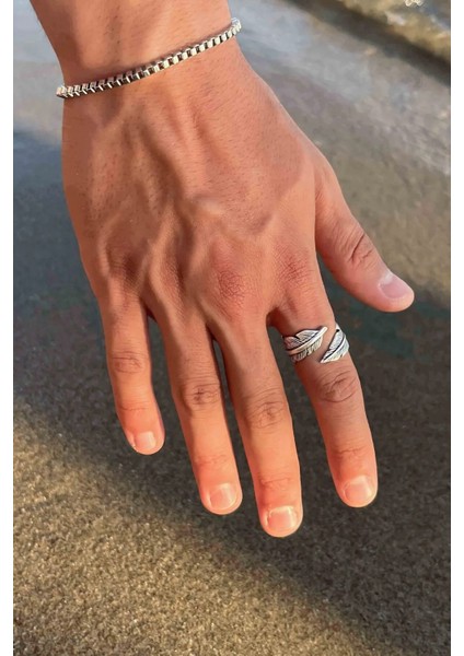 Tüy Yaprak Figürlü Ayarlanabilir Erkek-Kadın Yüzük fiyatları