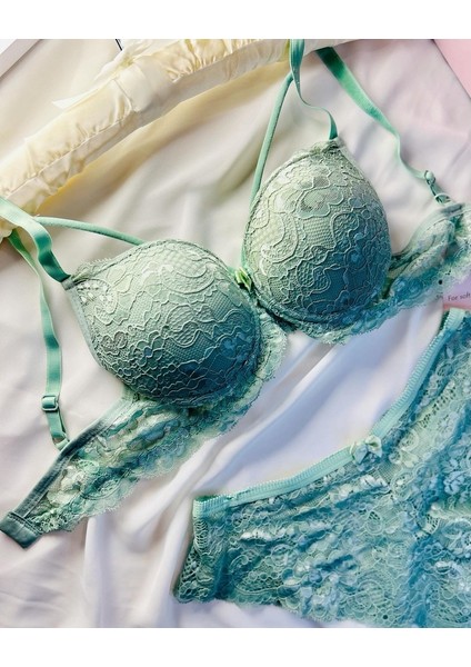 Es Lingerie Mona Su Yeşili Destekli Sütyen Takım