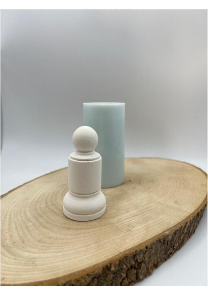 Silikon Kalıp Piyon Satranç Taşı Beyaz Renkli Modern Dekoratif Obje