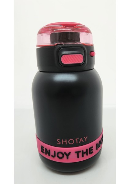 ST-8901 Enjoy 600ML Termos Matara Siyah-Pembe