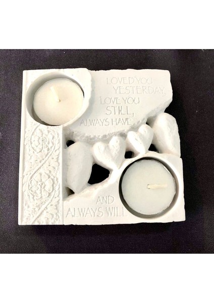 Sevgililer Günü Ikili Tealight Silikon Kalıp