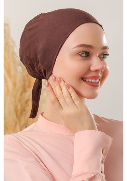 Dikişli Bone Kahverengi