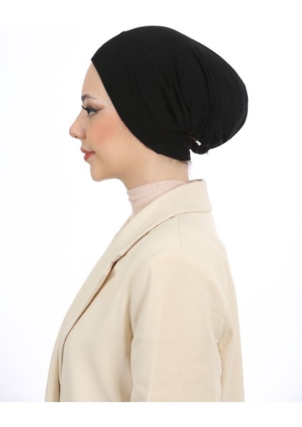 Kadın Tesettür Geniş Hacimli Pratik Ense ve Çene Altından Geçmeli Kaymayan Bone Koyu Gri indirimleri