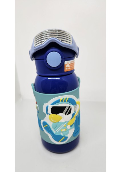 ST-8812 Space 600ML Çift Başlık (Kapak) Termos Matara Mavi