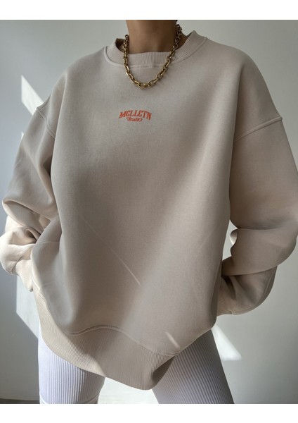 Orange Bej Oversize Sweatshirt