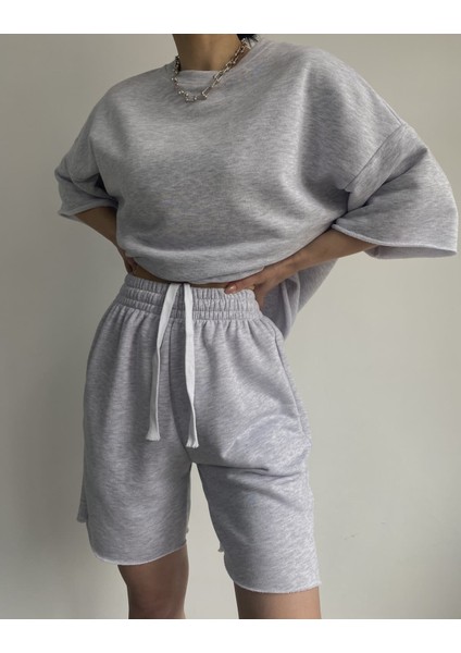 Mcllctn Gama Oversize Karmelanj Şort T-Shirt Takım
