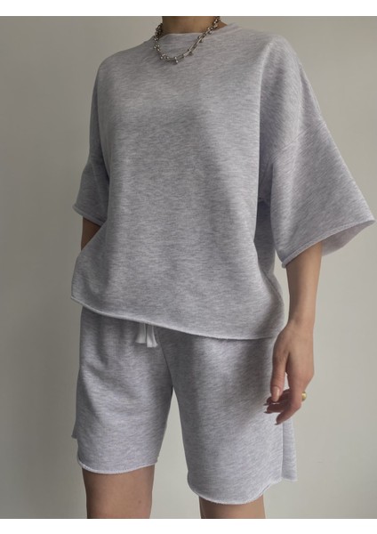 Mcllctn Gama Oversize Karmelanj Şort T-Shirt Takım