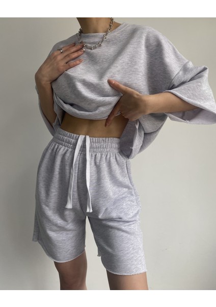 Mcllctn Gama Oversize Karmelanj Şort T-Shirt Takım