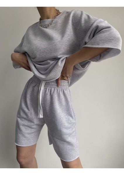 Mcllctn Gama Oversize Karmelanj Şort T-Shirt Takım