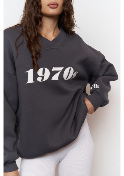 1970S Füme Oversize Unisex Sweatshirt