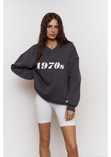 1970S Füme Oversize Unisex Sweatshirt