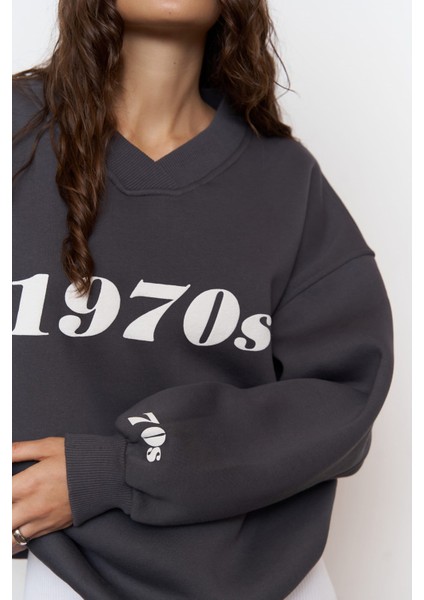 1970S Füme Oversize Unisex Sweatshirt