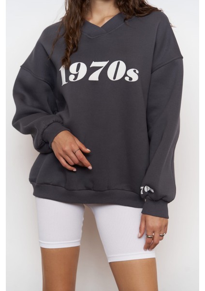 1970S Füme Oversize Unisex Sweatshirt