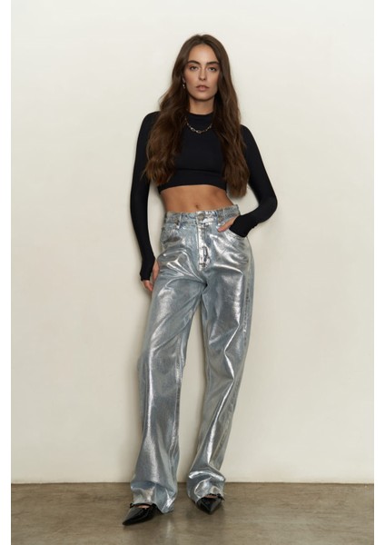 Marla Gümüş Basic Kot Pantolon