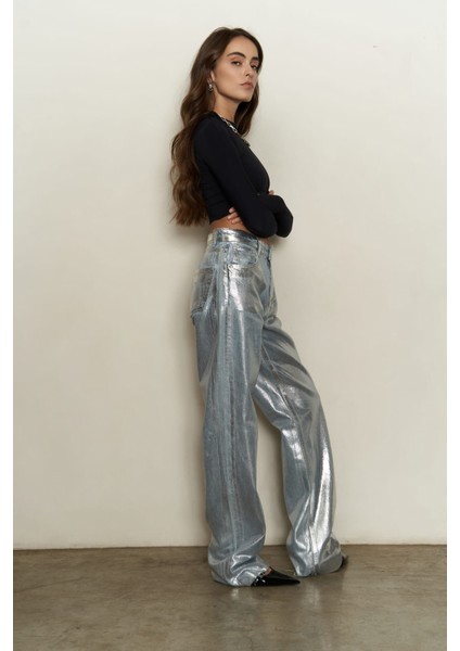 Marla Gümüş Basic Kot Pantolon