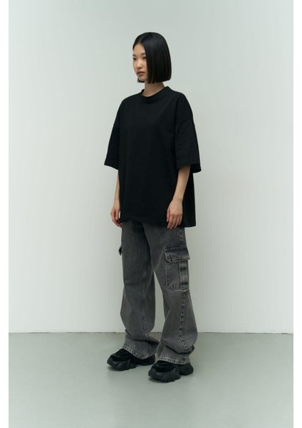 Collection Eat Sleep Siyah Oversize T-Shirt