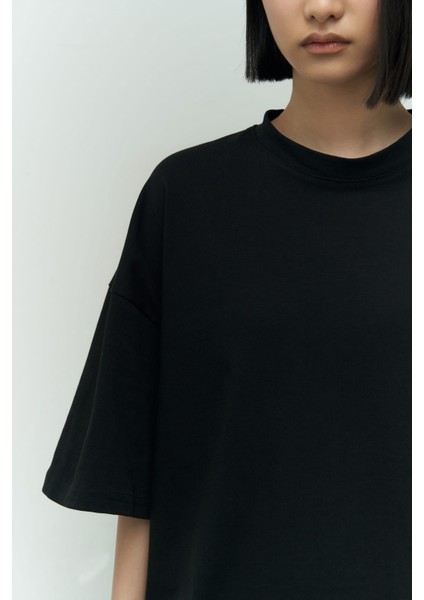 Collection Eat Sleep Siyah Oversize T-Shirt