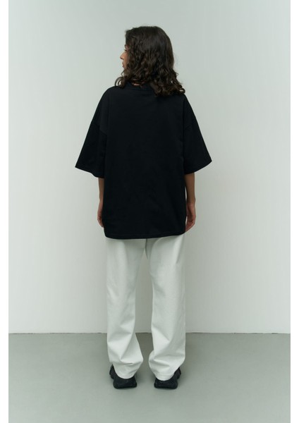 Collection Ghost Siyah Oversize T-Shirt