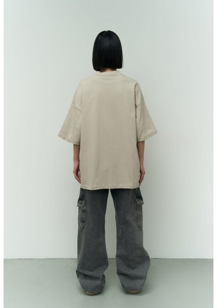 Collection Ghost Bej Oversize T-Shirt