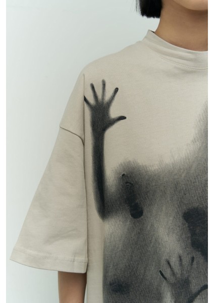 Collection Ghost Bej Oversize T-Shirt