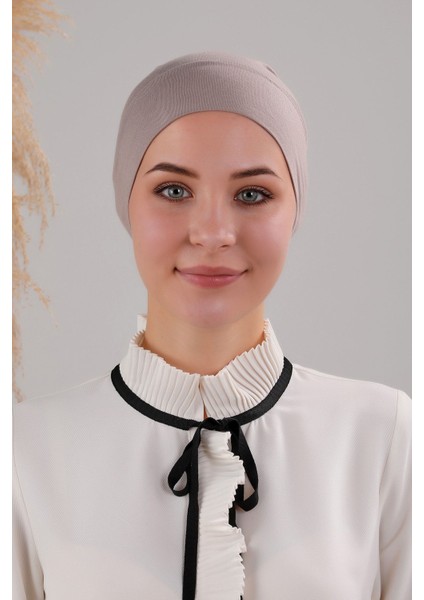 Tesettür Hazır Pratik Geçme Boru Bone Vizon