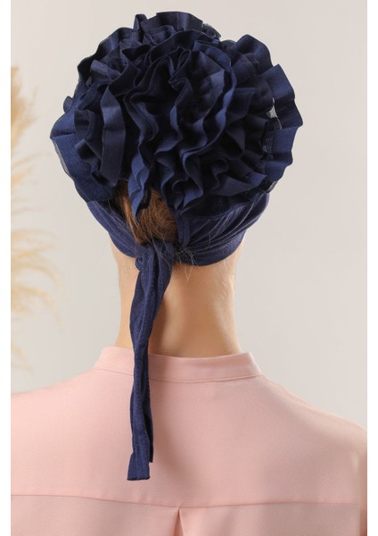 Tesettür Fırfırlı Bone Lacivert fırsatları