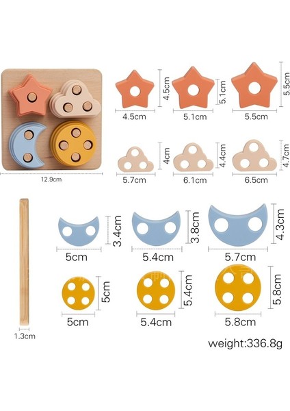 Silikon Geometrik Şekil Sütun Oyuncak Bebek Montessori Erken Eğitim Eğitici Oyuncak Bebek Maması Sınıfı Istifleme Oyuncak (Yurt Dışından)