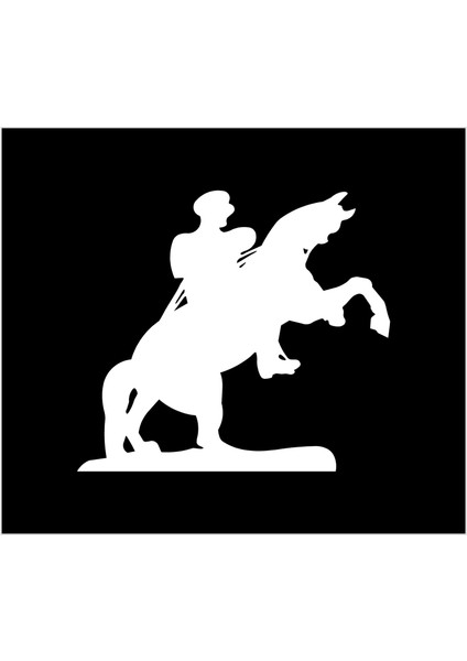 Atatürk ve Atı Siületi Sticker Araç Sticker