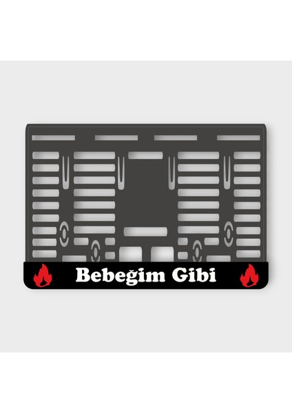 Bebeğim Gibi Siyah 3D Kabartmalı Pleksi Motor Plakalığı