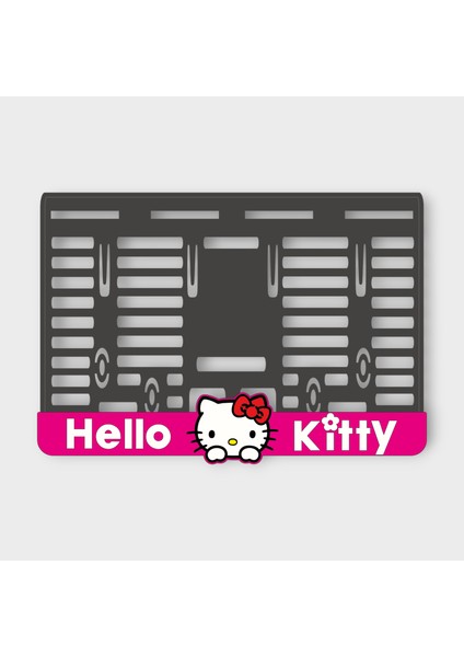 Hello Kitty Pembe 3D Kabartmalı Pleksi Motor Plakalığı - 2