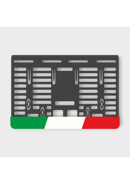 Italya Renkleri 3D Kabartmalı Pleksi Motor Plakalığı
