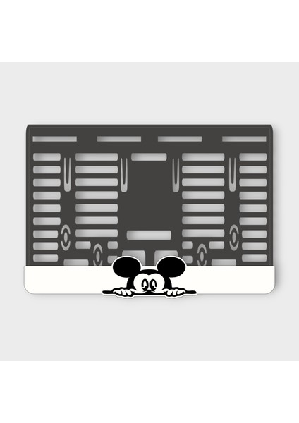 Mickey Mous Beyaz 3D Kabartmalı Pleksi Motor Plakalığı