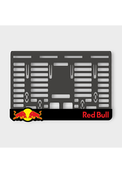 Red Bull Siyah 3D Kabartmalı Pleksi Motor Plakalığı - 2