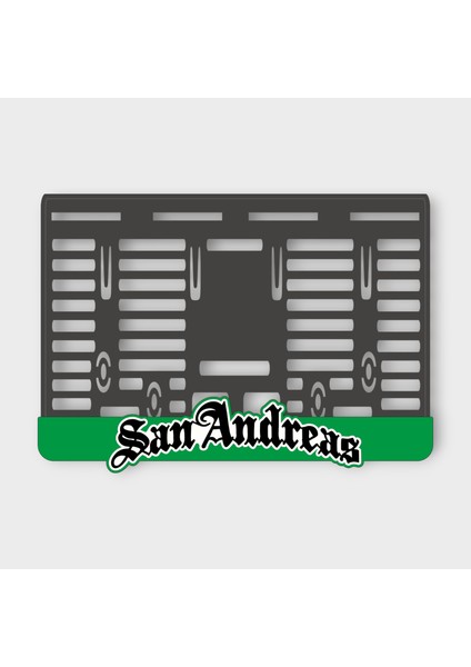 San Andreas Yeşil 3D Kabartmalı Pleksi Motor Plakalığı
