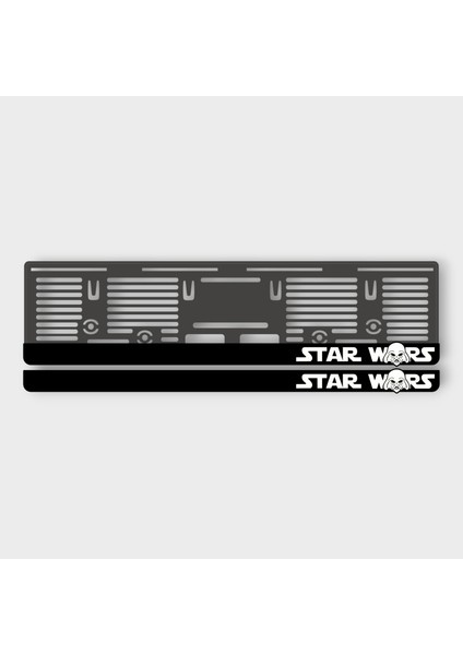 Star Wars Siyah 3D Kabartmalı Pleksi Araba Plakalığı