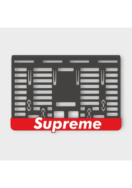 Supreme 3D Kabartmalı Pleksi Motor Plakalığı