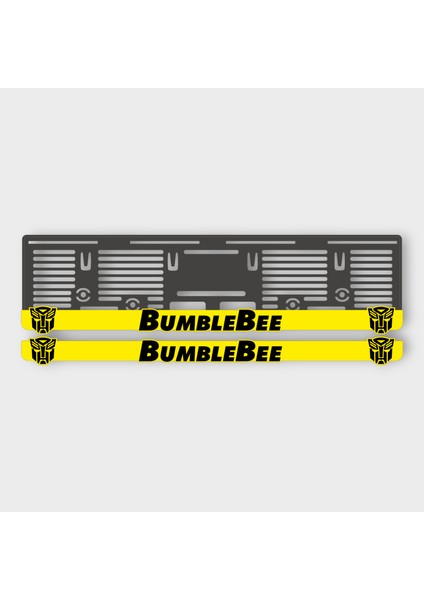 Transformers Bumblebee Sarı 3D Kabartmalı Pleksi Araba Plakalığı