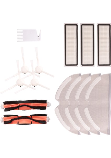 Yan Fırça + Hepa Filtre + Paspas Bezi 1c 1 C Süpürme Robotu Vakumlu Paspas C1 Aksesuarları (15 Adet) (Yurt Dışından)