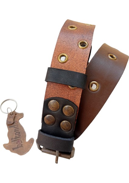 Köpek boyun tasması hakiki deri kahverengi kalınlık:4mm genişlik:3,5cm boyun ölçüsü:24-50cm ayarlamalı dog collar T1-1 indirimleri