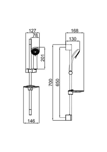 Tandem Banyo+Lavabo Bataryası ve Kale Raın S110 Sürgülü Duş Barı fiyatları
