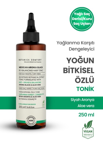 Sebum Dengeleyici Yağlanma Karşıtı Siyah Aronya Üzümü Özlü Güçlendirici Saç Bakım Toniği 250 Ml