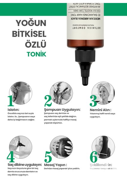 Sebum Dengeleyici Yağlanma Karşıtı Siyah Aronya Üzümü Özlü Güçlendirici Saç Bakım Toniği 250 Ml