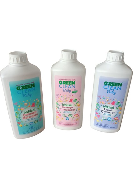 U Green Clean Baby Çamaşır Yumuşatıcısı, Deterjanı ve Leke Çıkarıcı 1 L