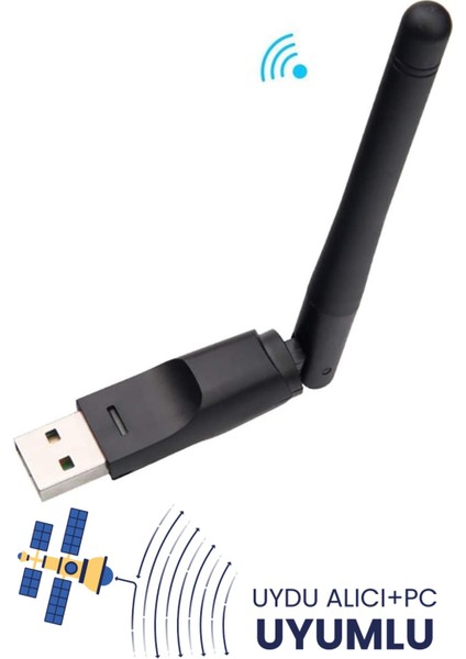 PL-9334 150MBPS USB Antenli Uydu Alıcılı+ Pc Wifi Kablosuz Alıcı Adaptör MTK7601 Chipset Wlan