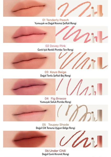 Doğal Dudak Rengi Veren Mat Dudak Kalemi - Lip Mate Pencil - Fig Breeze