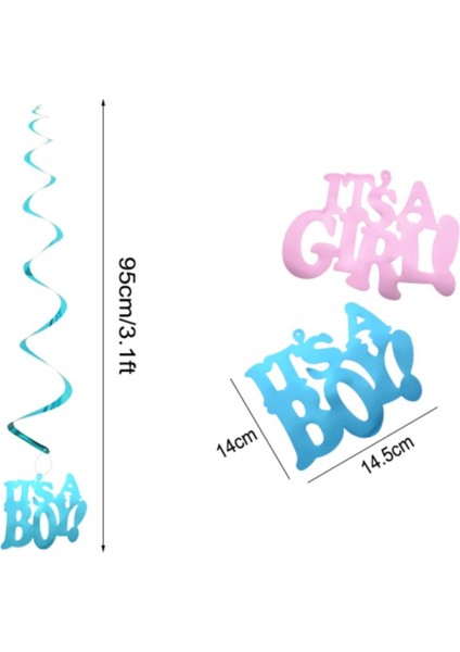 It's A Boy - It's A Girl Yazılı Sarkıt Tavan Süsü Pembe